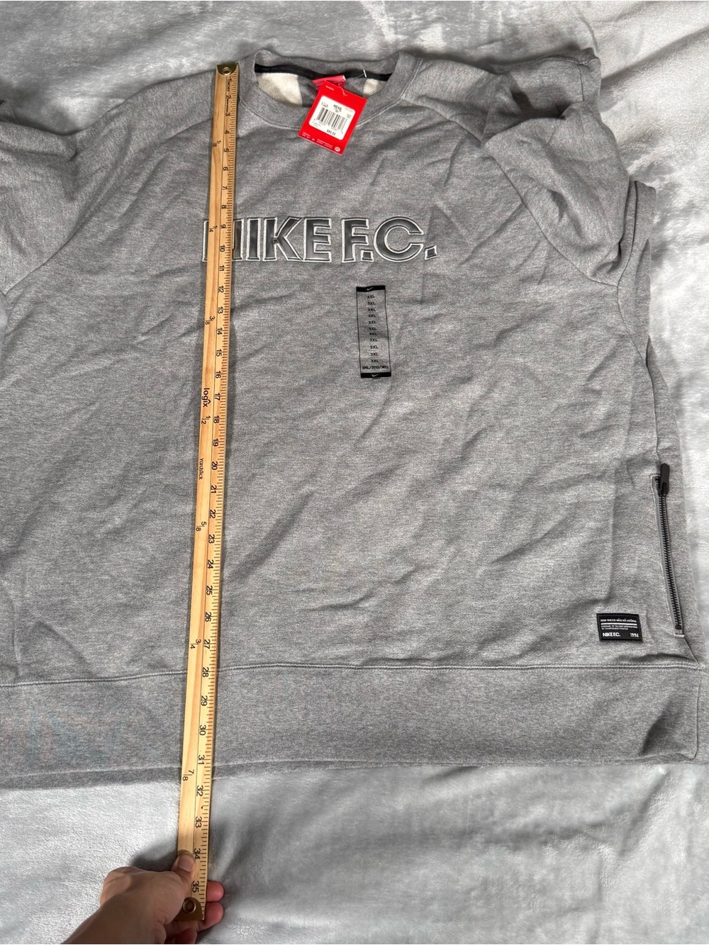 Nike FC Embroidered Crewneck Sweatshirt Mens 3XL Football Soccer Side Zip NEW - Picture 8 of 9